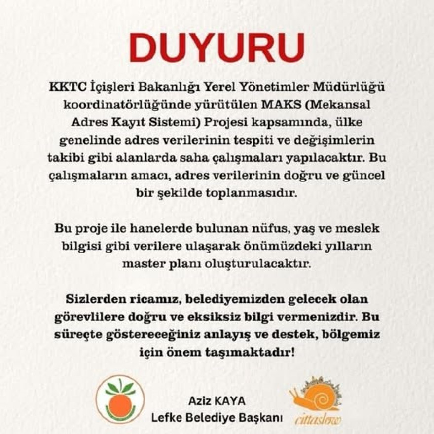 MEKANSAL ADRES KAYIT SİSTEMİ İÇİN BELEDİYEMİZ ÇALIŞMALARINA BAŞLAMIŞTIR